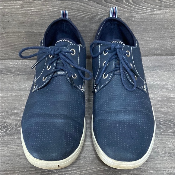 Robert David Mens Casual Oxford Sneakers Shoes Navy Blue Lace Up Size 8 - Picture 3 of 8